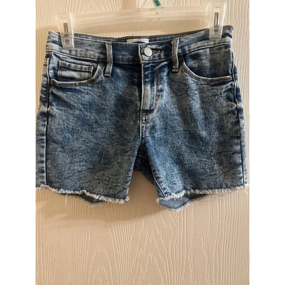 Old Navy Girls Acid Wash Distressed Fringed Jeans Short size 12